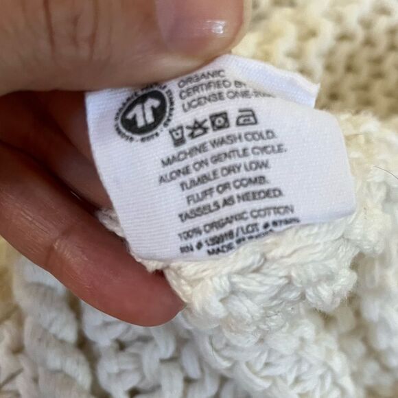 Zestt Organics The Knit Throw Dreamsoft Organic Cotton in Soft White NWOT - Picture 8 of 13